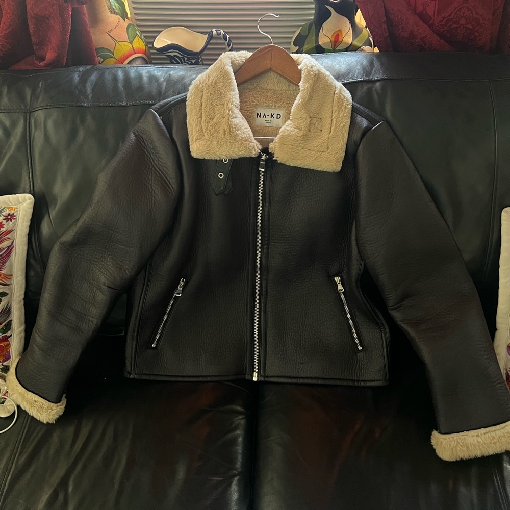 NA-KD Clothing Aviator PU Bonded Jacket